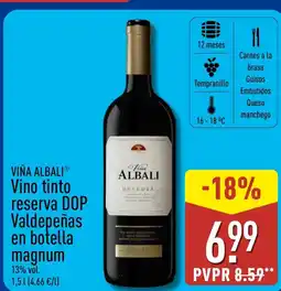ALDI VIÑA ALBALI Vino tinto reserva DOP Valdepeñas en botella magnum oferta