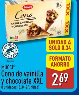ALDI MUCCI Cono de vainilla y chocolate XXL oferta