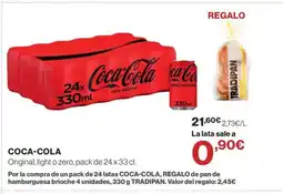 Hipercor COCA-COLA Original, light o zero oferta