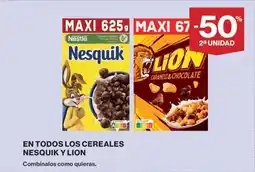 Hipercor En todos los cereales nesquik y lion oferta