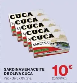 Hipercor CUCA Sardinas en aceite de oliva oferta