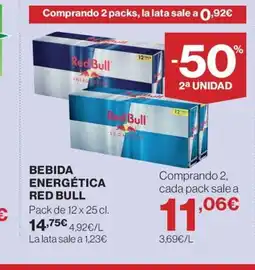 Hipercor RED BULL Bebida energética oferta