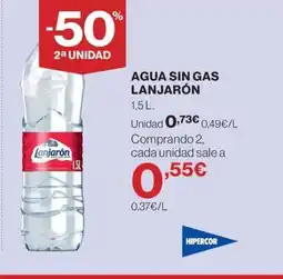 Hipercor LANJARÓN Agua sin gas oferta