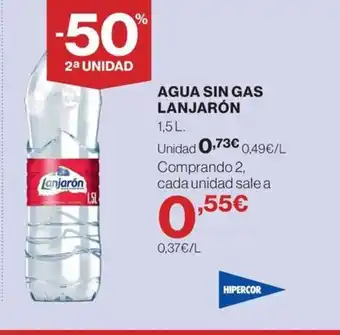Hipercor LANJARÓN Agua sin gas oferta