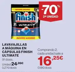 Hipercor Lavavajillas a máquina en cápsulas finish ultimate oferta
