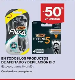 Hipercor BIC En todos los productos de afeitado y depilación oferta