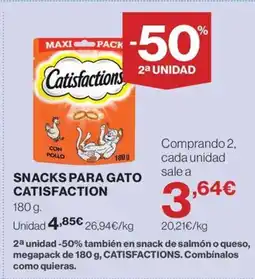 Hipercor CATISFACTION Snacks para gato oferta