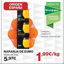 Hipercor Naranja de zumo oferta