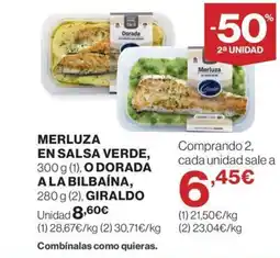 Hipercor Merluza en salsa verde oferta