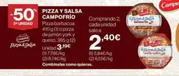 Hipercor CAMPOFRIO Pizza y salsa oferta