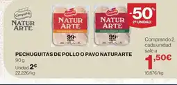 Hipercor NATURARTE Pechuguitas de pollo o pavo oferta