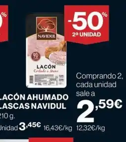 Hipercor NAVIDUL Lacón ahumado lascas oferta