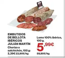 Hipercor Embutidos de bellota ibéricos julián martín oferta