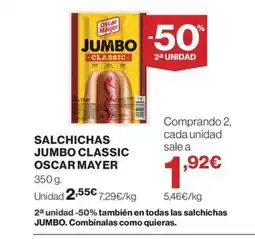 Hipercor OSCAR MAYER Salchichas jumbo classic oferta