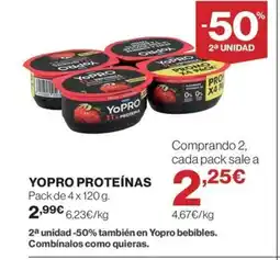 Hipercor YOPRO proteínas oferta