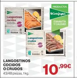 Hipercor Langostinos cocidos o crudos oferta