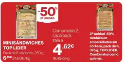 Hipercor TOP LIDER Minisándwiches oferta