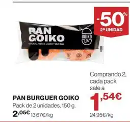 Hipercor Pan burguer goiko oferta