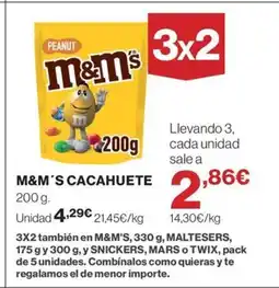 Hipercor M&M'S Cacahuete oferta