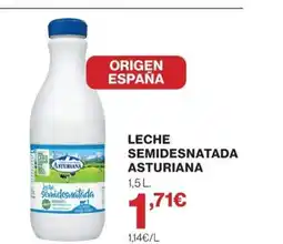 Hipercor ASTURIANA Leche semidesnatada oferta