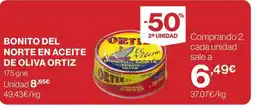 Hipercor ORTIZ Bonito del norte en aceite de oliva oferta