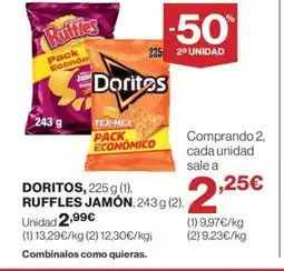 Hipercor DORITOS RUFFLES Jamón oferta