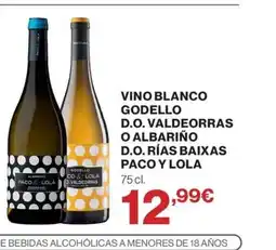 Hipercor Vino blanco godello d.o. valdeorras o albariño d.o. valdeorras o albariño paco y lola oferta