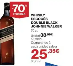Hipercor JOHNNIE WALKER Whisky escocés double black oferta