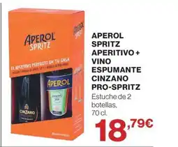 Hipercor Aperol spritz aperitivo + vino espumante cinzano pro-spritz oferta