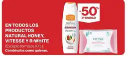Hipercor En todos los productos natural honey, vitesse y r-white oferta