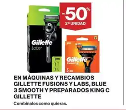 Hipercor En máquinas y recambios gillette fusion5 y labs, blue 3 smooth y preparados king c gillette oferta