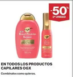 Hipercor OGX En todos los productos capilares oferta