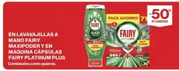 Hipercor En lavavajillas a mano fairy maxipoder y en máquina cápsulas fairy platinum plus oferta
