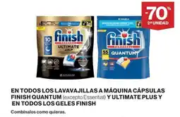 Hipercor FINISH En todos los lavavajillas a máquina cápsulas finish quantum y ultimate plus y en todos los geles oferta