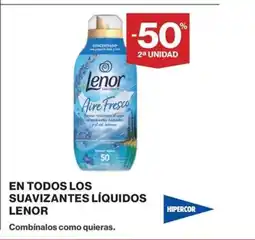 Hipercor LENOR En todos los suavizantes líquidos oferta