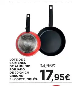 Hipercor Lote de 2 sartenes de aluminio forjado oferta