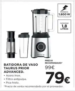 Hipercor TAURUS Batidora de vaso prior advanced oferta