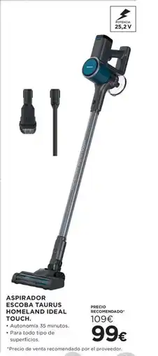 Hipercor Aspirador escoba taurus homeland ideal touch oferta