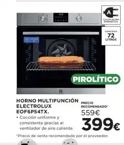 Hipercor Horno multifunción electrolux eof6p54tx oferta