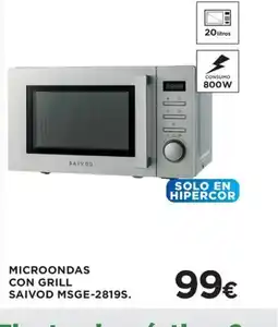 Hipercor Microondas con grill saivod msge-2819s. oferta