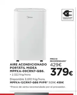 Hipercor Aire acondicionado portátil midea mppxa-09crn7-qb6 oferta