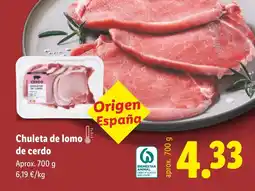 Lidl Chuleta de lomo de cerdo oferta