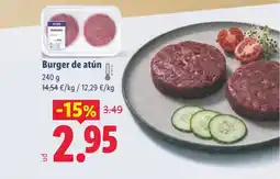 Lidl Burger de atún oferta