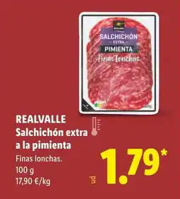 Lidl REALVALLE Salchichón extra a la pimienta oferta