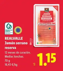 Lidl REALVALLE Jamón serrano reserva oferta