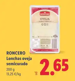 Lidl RONCERO Lonchas oveja semicurado oferta