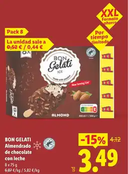 Lidl BON GELATI Almendrado de chocolate con leche oferta