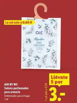 Lidl AIR BY W5 Sobres perfumados para armario oferta