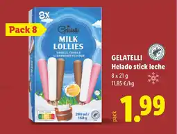 Lidl GELATELLI Helado stick leche oferta
