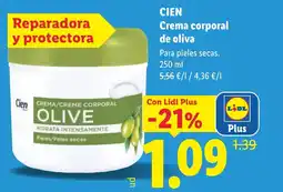 Lidl CIEN Crema corporal de oliva oferta